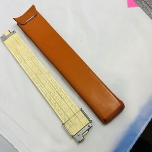 #8610 K E SLIDE RULER VTG WITH LEATHER CASE KEUFFLE ESSER BROKE STRAP